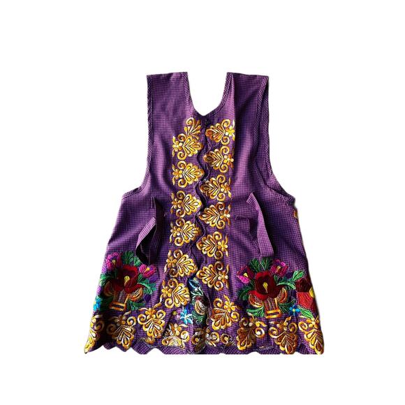 Mexican Folkloric apron embroidered  one of a kind mexico todo corazon - Picture 8 of 9